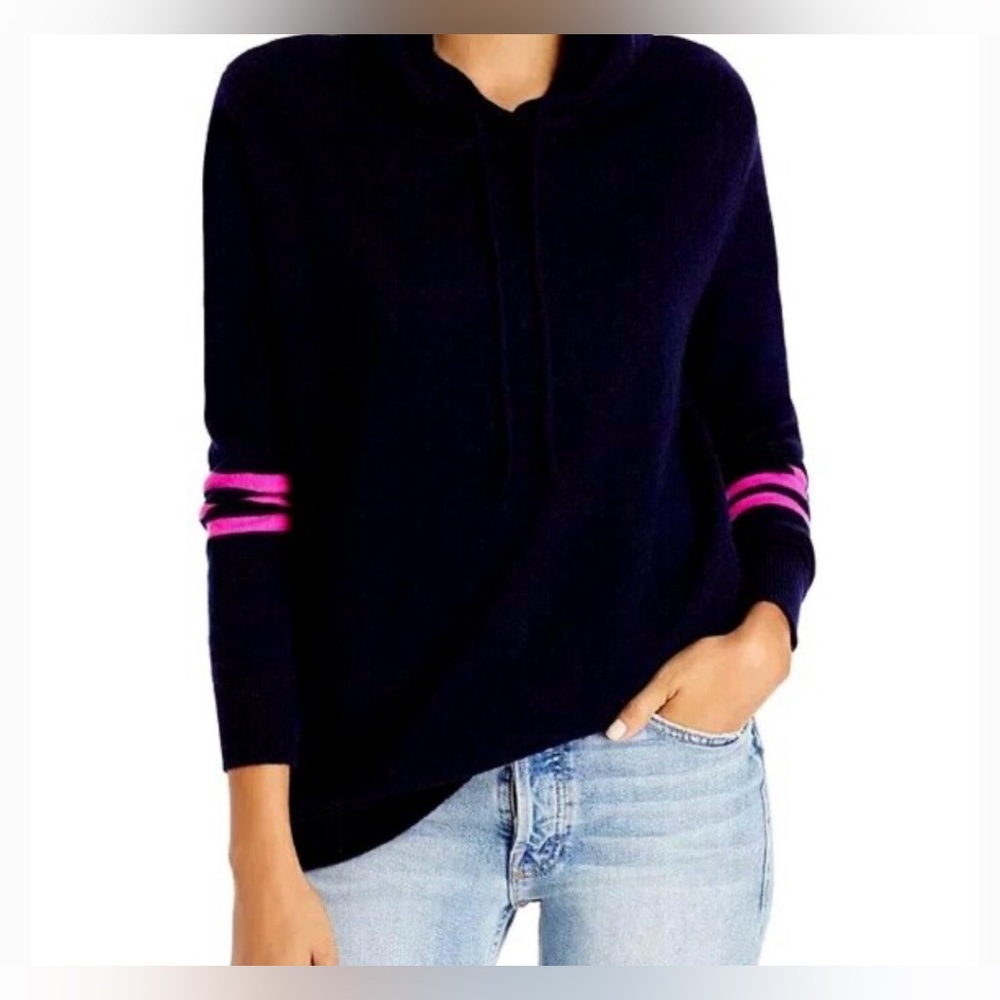 Aqua Cashmere tunic length hoodie sweater